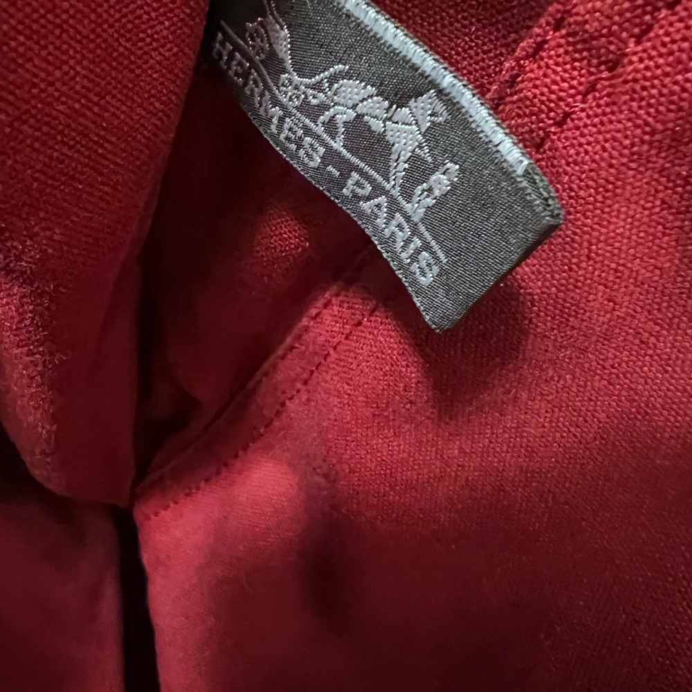 Hermes red canvas 👜 tote. - Picture 9 of 9